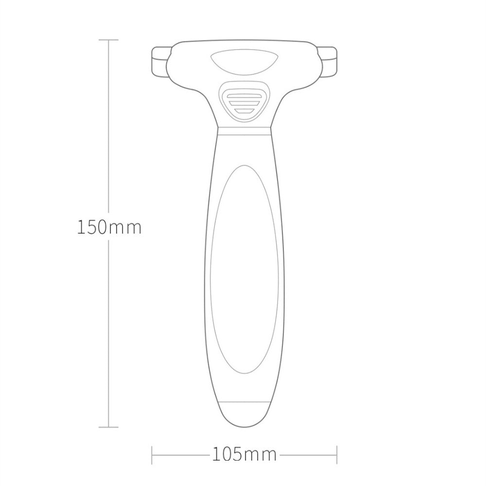 Pet grooming tool for cats and dogs removing loose fur
Ergonomic pet deshedding brush close-up
Dog being groomed with pet hair removal tool
Cat grooming tool safe for sensitive skin
