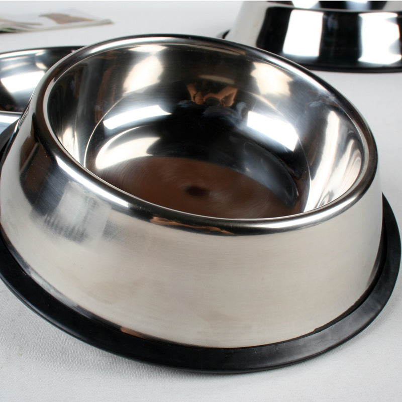 Classic stainless steel pet feeding bowl for dogs and cats