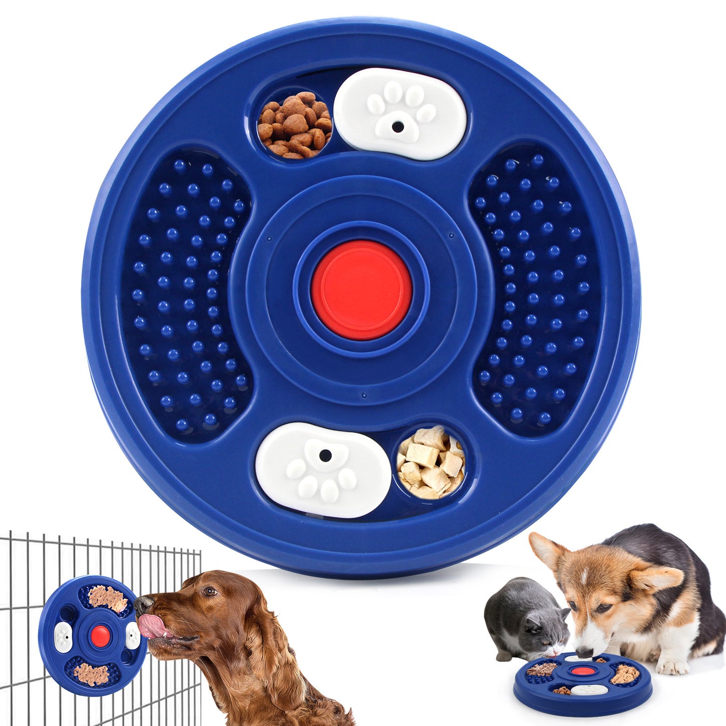 2 in 1 Dog Slow Feeder Bowl & Treat Puzzle - Anti-Slip Lick Mat Feeder | Free Shipping
