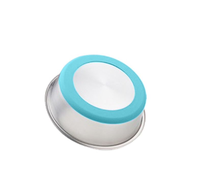 Silicone base stainless steel pet feeding bowl for dogs and cats
