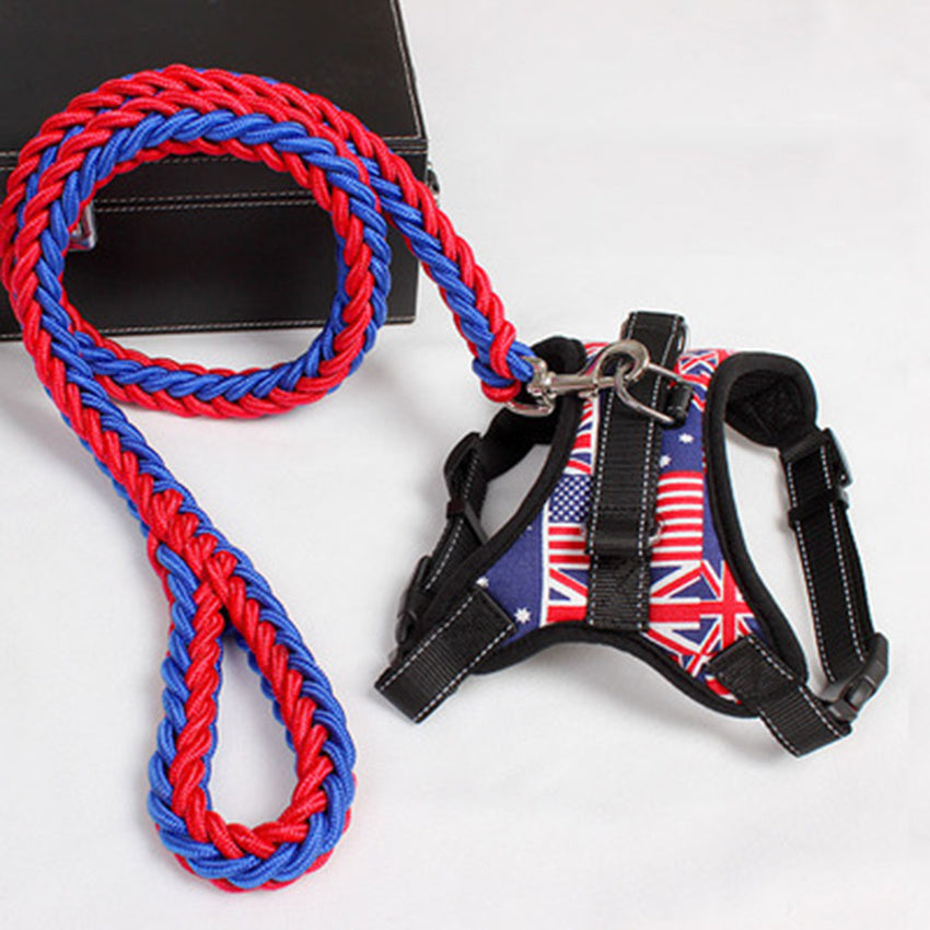 Adjustable no-pull dog harness with leash set for small, medium, and large dogs.
Durable chest-strap dog harness designed for comfortable dog walking.
Blue dog harness and leash set with adjustable straps.
No-pull dog leash and harness for safe outdoor walking.
Breathable and secure dog harness with matching leash.