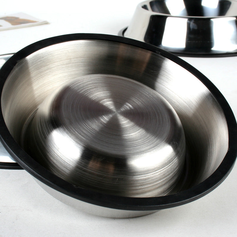 Classic stainless steel pet feeding bowl for dogs and cats