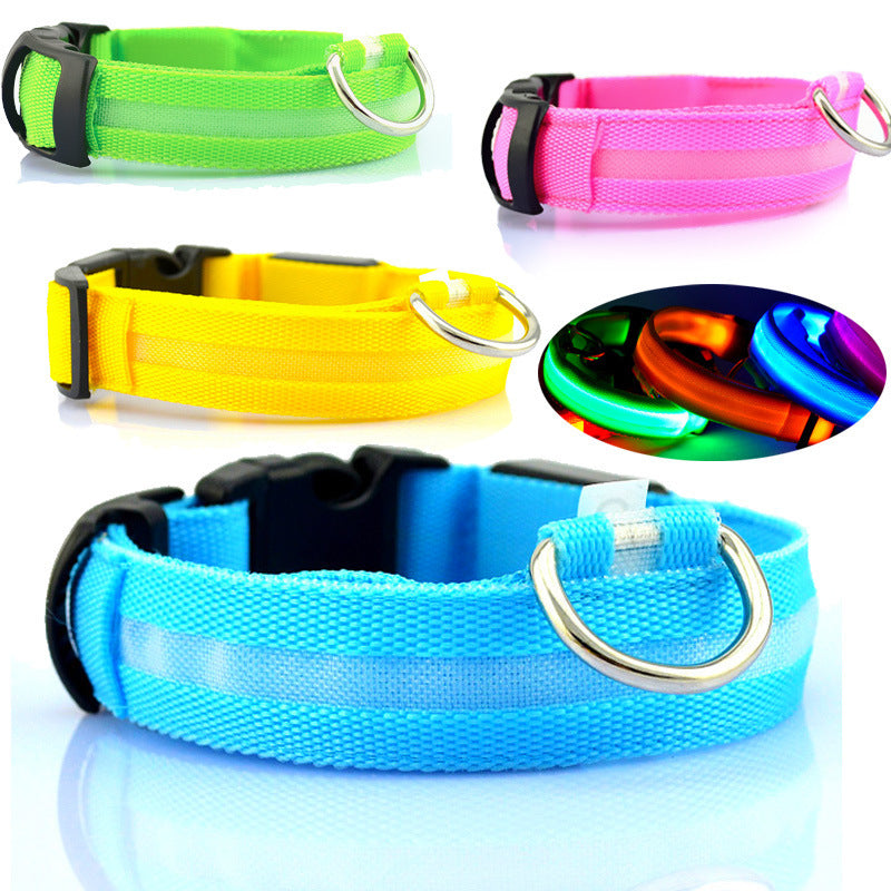 1️⃣ “LED dog safety collar glowing at night”
2️⃣ “USB rechargeable light-up dog collar in multiple colors”
3️⃣ “Adjustable LED pet collar for night walking”
4️⃣ “Dog wearing illuminated LED collar outdoors”

