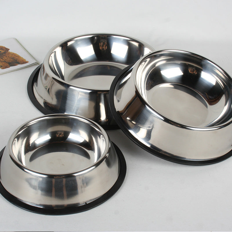 Classic stainless steel pet feeding bowl for dogs and cats