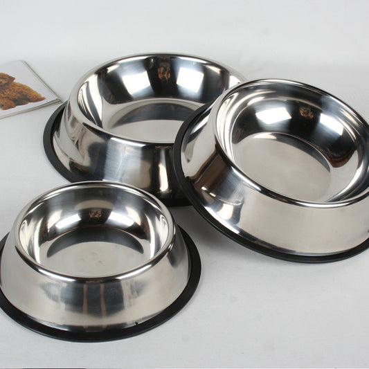 Classic stainless steel pet feeding bowl for dogs and cats