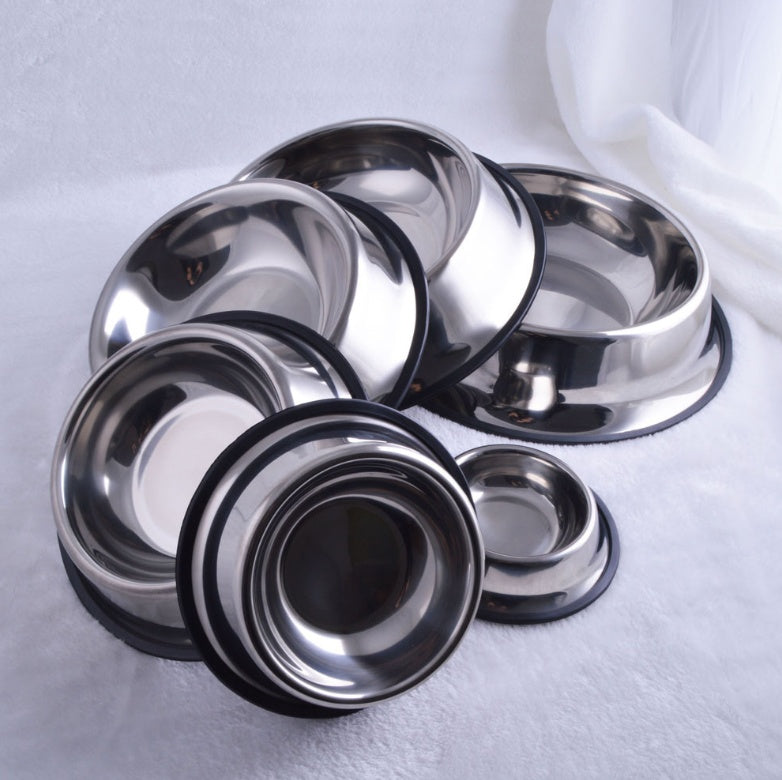 Classic stainless steel pet feeding bowl for dogs and cats