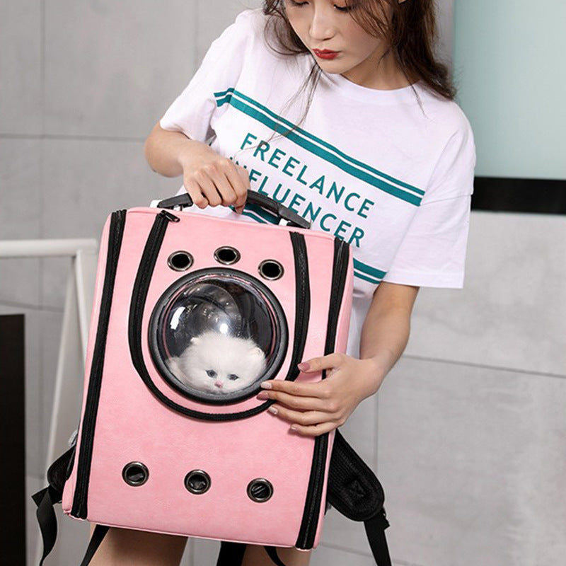 Leather pet carry backpack capsule | Free Shipping