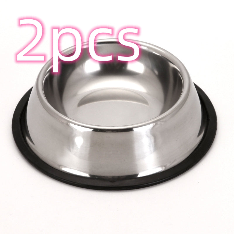 Classic stainless steel pet feeding bowl for dogs and cats