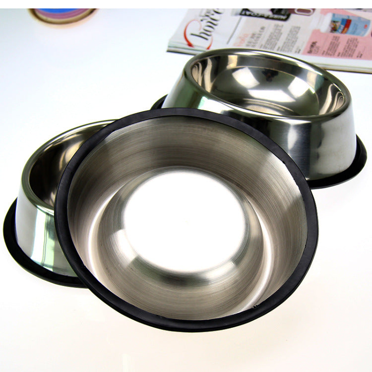 Classic stainless steel pet feeding bowl for dogs and cats