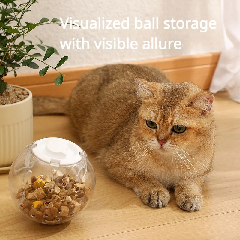"Petlume interactive slow-feeding treat balland food dispenser toy for dogs and cats"
