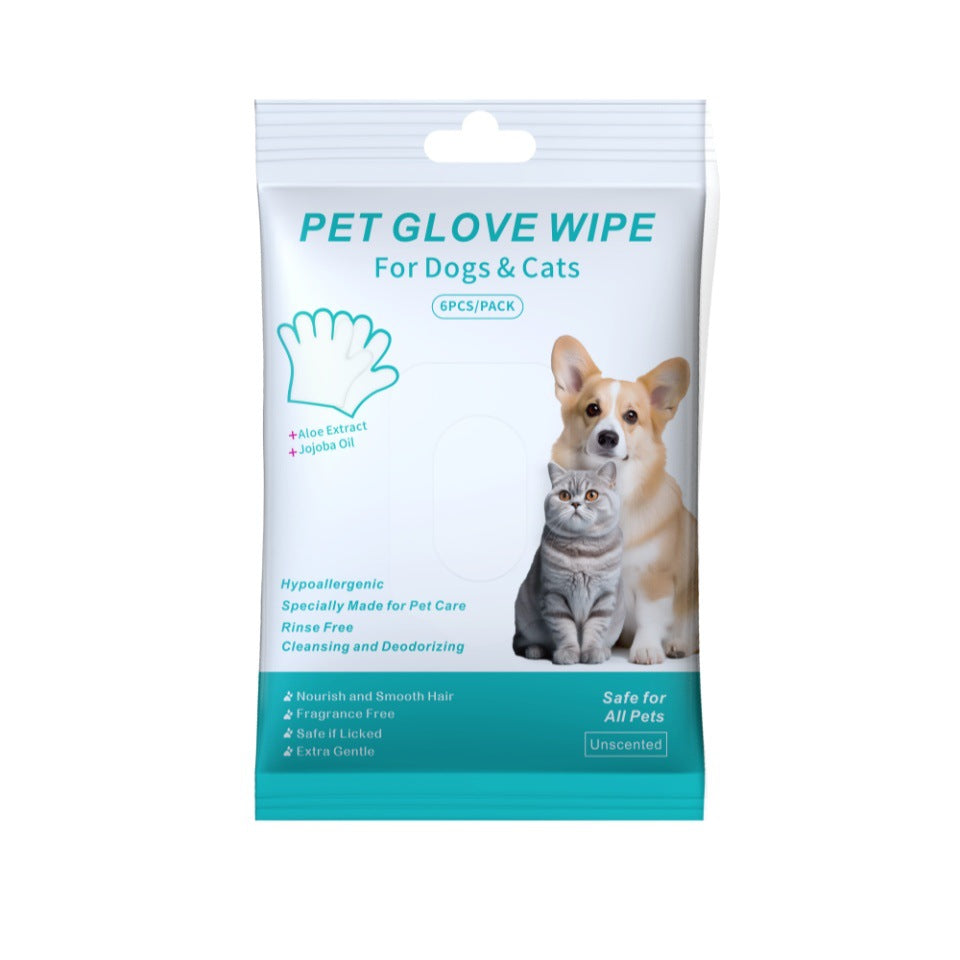 “Pet Grooming Glove Wipes for Dogs and Cats – Disposable Cleaning Glove for Pet Grooming”