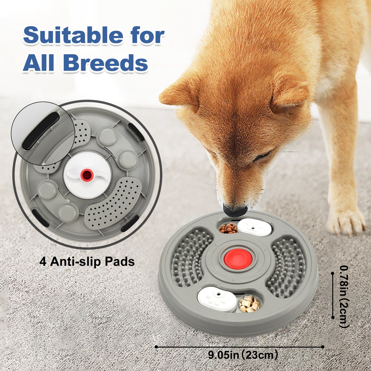 2 in 1 Dog Slow Feeder Bowl & Treat Puzzle - Anti-Slip Lick Mat Feeder | Free Shipping
