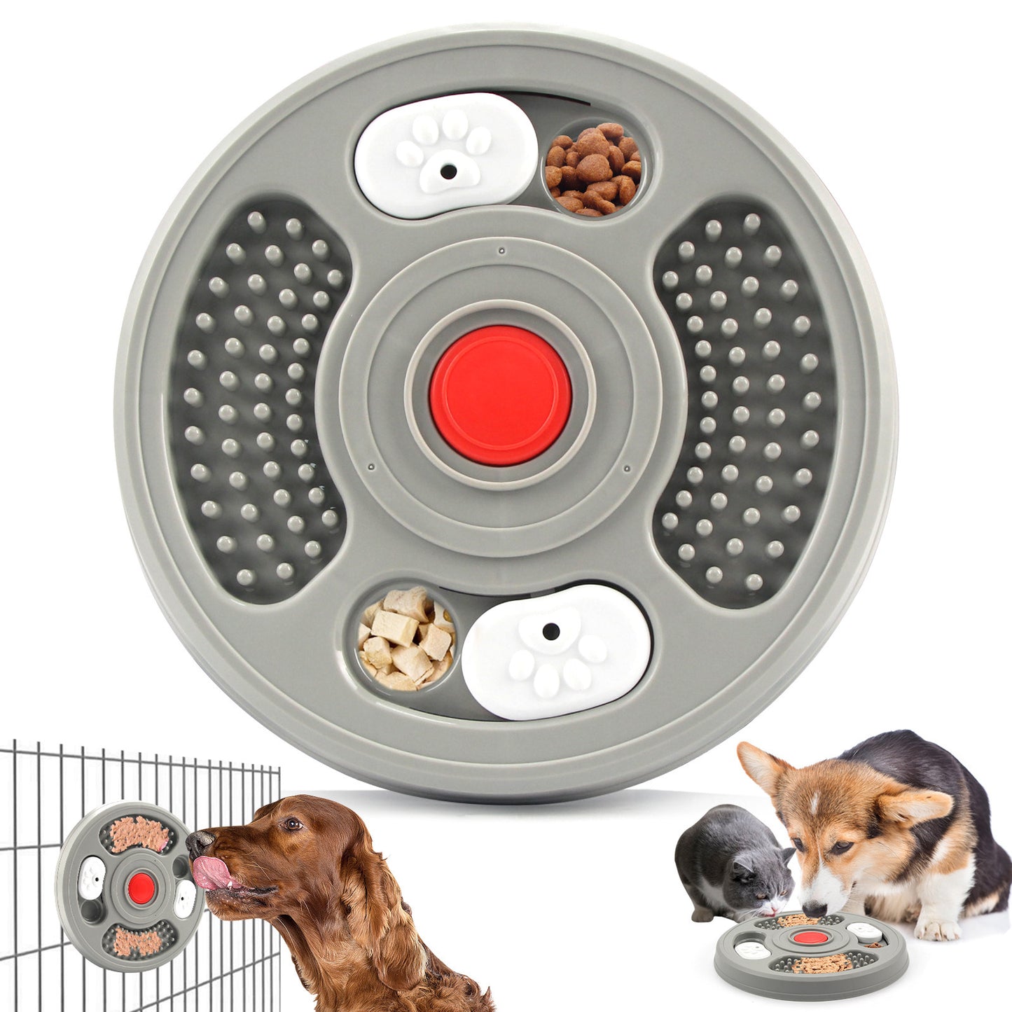 2 in 1 Dog Slow Feeder Bowl & Treat Puzzle - Anti-Slip Lick Mat Feeder | Free Shipping