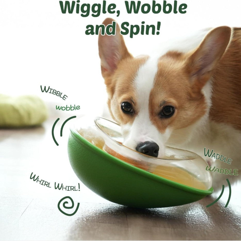 Anti-tumble avocado pet feeding bowl with non-slip base for dogs and cats