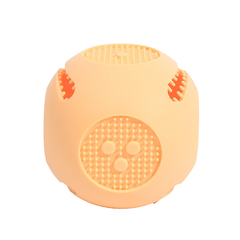 Interactive silicone food dispensing ball toy for dogs and cats