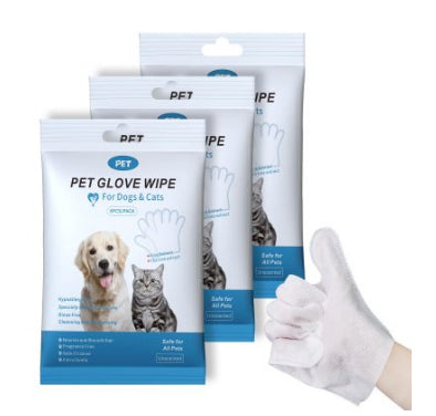 “Pet Grooming Glove Wipes for Dogs and Cats – Disposable Cleaning Glove for Pet Grooming”