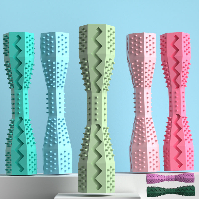 “Colorful silicone dog chew toys for dental cleaning and teething relief”