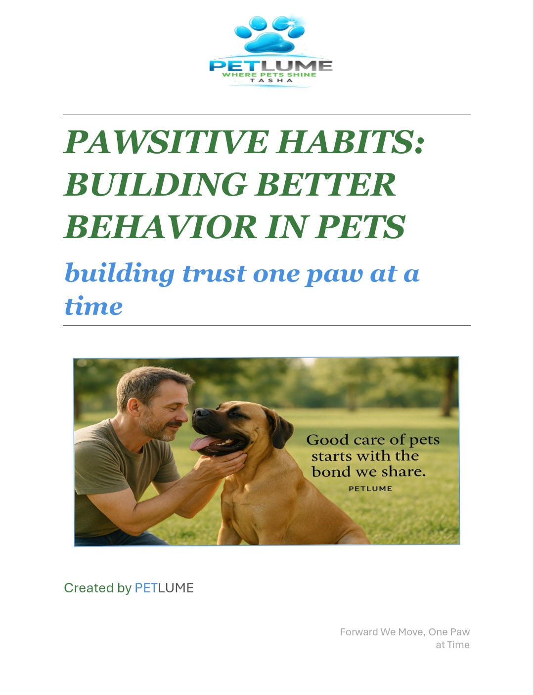 Pawsitive Habits -Petlume Digital Book