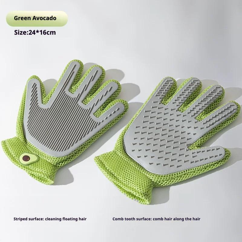 2-in-1 Pet Grooming Gloves for Dogs & Cats – Hair Removal & Massage | Free Worldwide Shipping