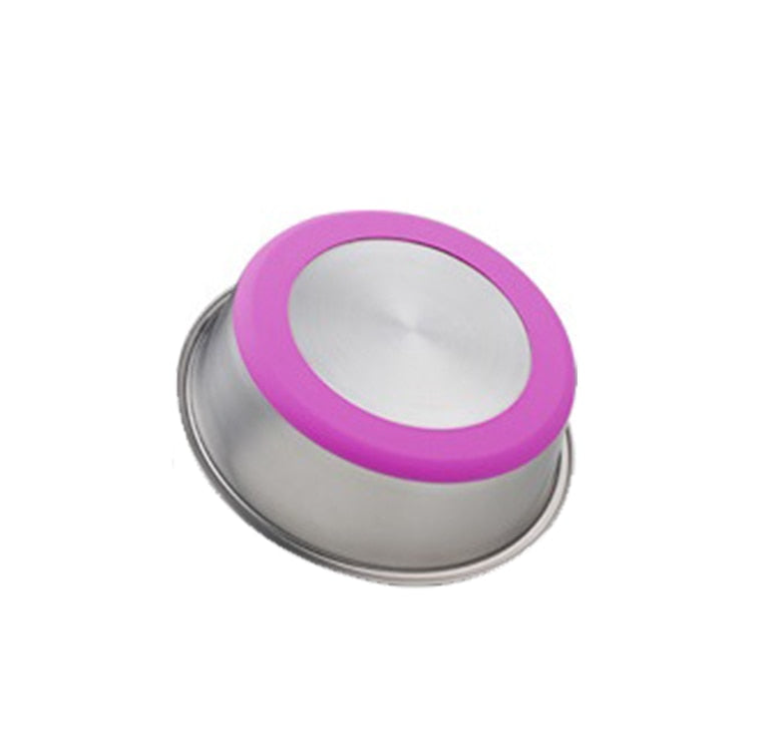 Silicone base stainless steel pet feeding bowl for dogs and cats
