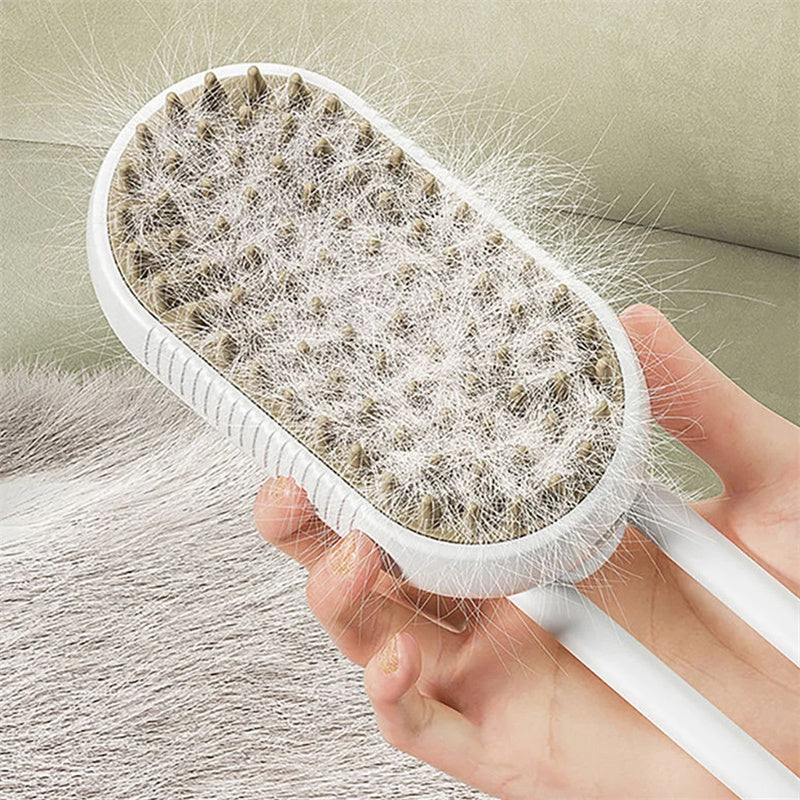 3-in-1 Electric Pet Steam Brush – Grooming, Detangling & Spray Cleaning for Cats & Dogs | Free Shipping