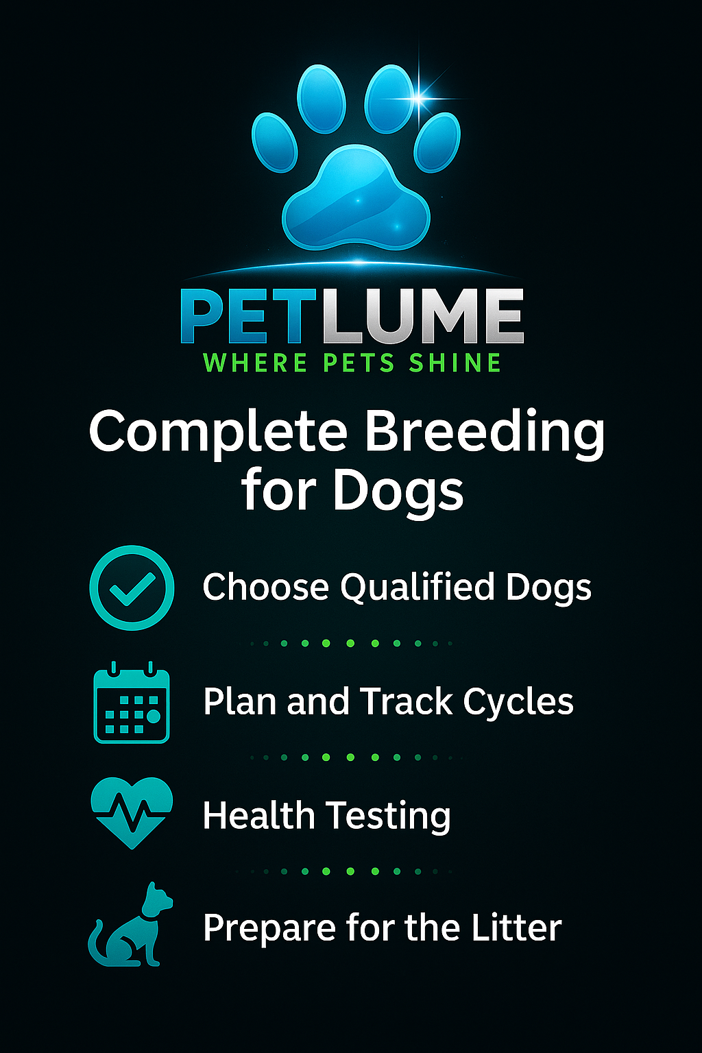 “Dog breeding guide and breeder toolkit digital bundle by PetLume.”